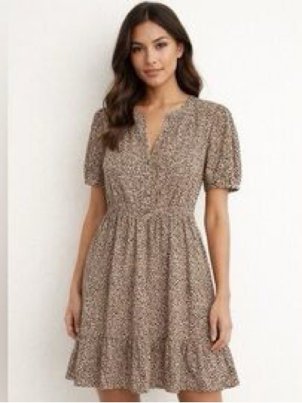 NWT Vineyard Vines Falling for Leopard Dress XL Puff Sleeve Animal Print